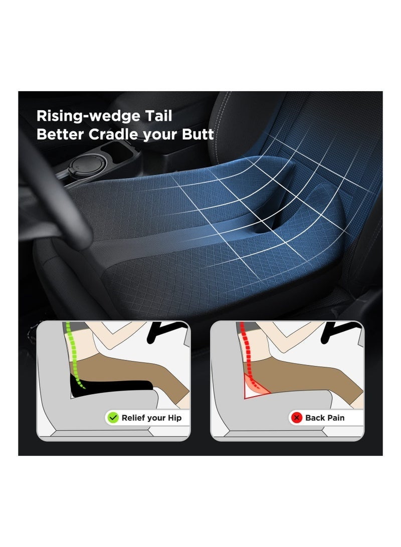 Bukela Elevated Car Seat Cushion for Improved View , Reduces Lower Back Pressure & Supports Spine, Ideal for Long Trips,  Black Truck Seat Cushion - Image 5